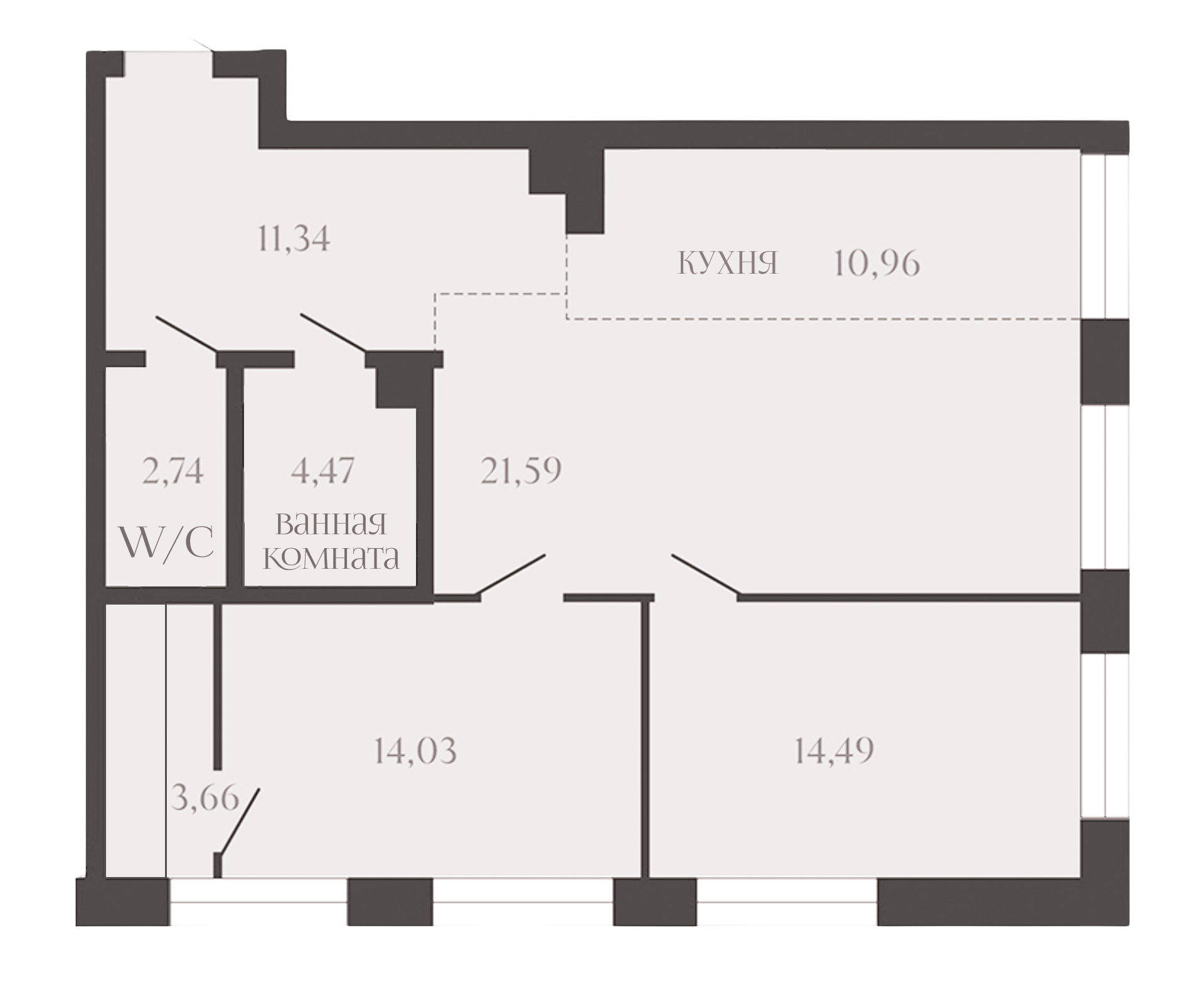 3 комнаты <br /> от 82м